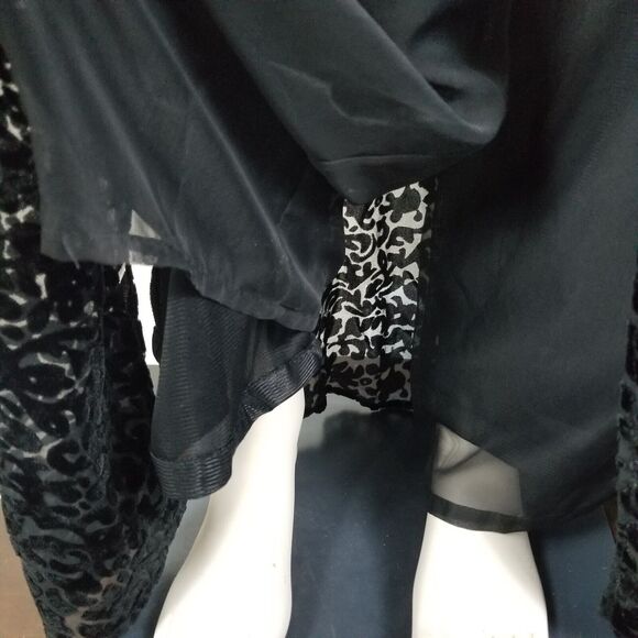 JR Nites By Caliendo Y2K 90s Flowy Sheer Velvet Pattern Party Prom Pants Size 10 - Picture 6 of 16